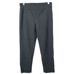Zac & Rachel Women's Black/Gray Diamond Pattern Pull-On Stretchy Pants Size 10